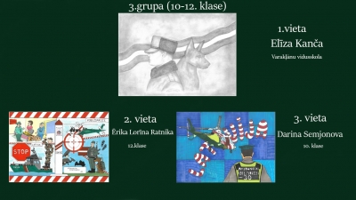 FOTO: Kolāža ar zīmējumu konkursa uzvarētāju zīmējumiem
