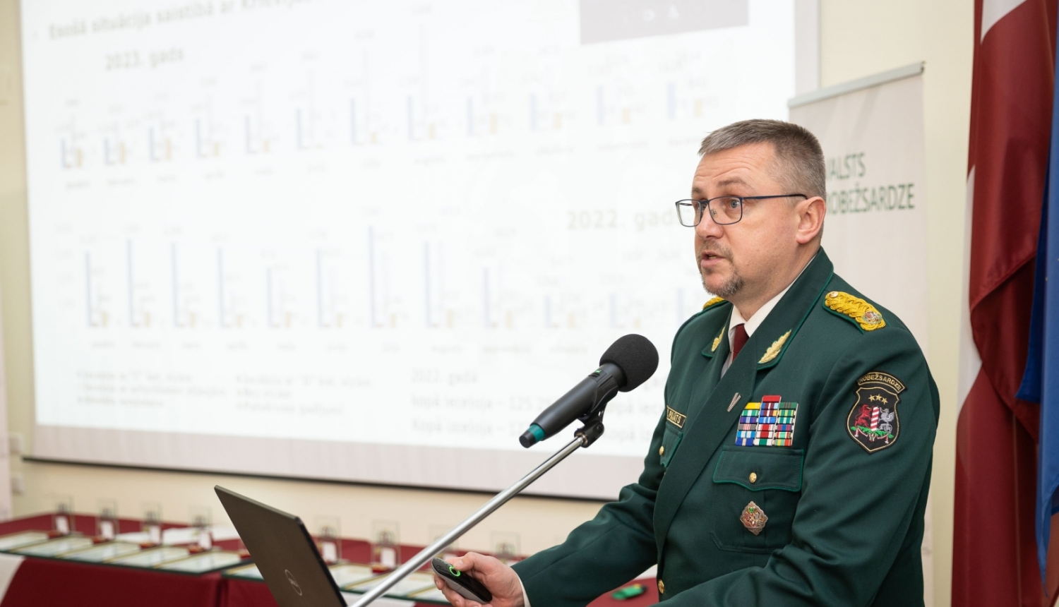 FOTO: Piektdien, 9. februārī, Valsts robežsardzes koledžā notika Valsts robežsardzes 2023. gada darbības rezultātu izvērtēšanas sanāksme