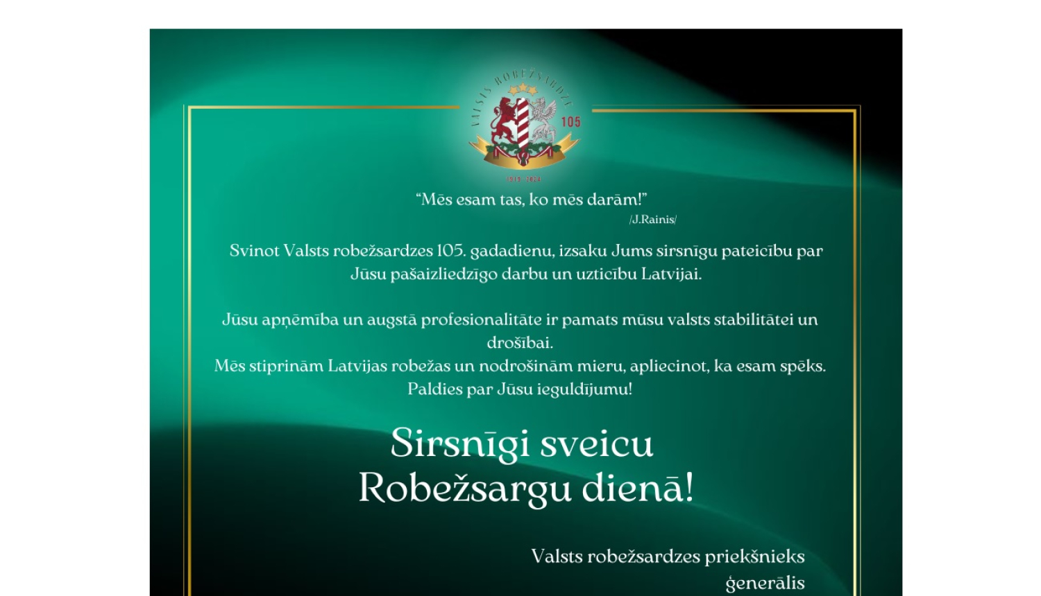 FOTO: Apsveikums
