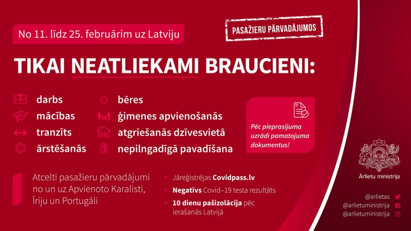 FOTO: Infografiks ceļošanas ierobežojumiem
