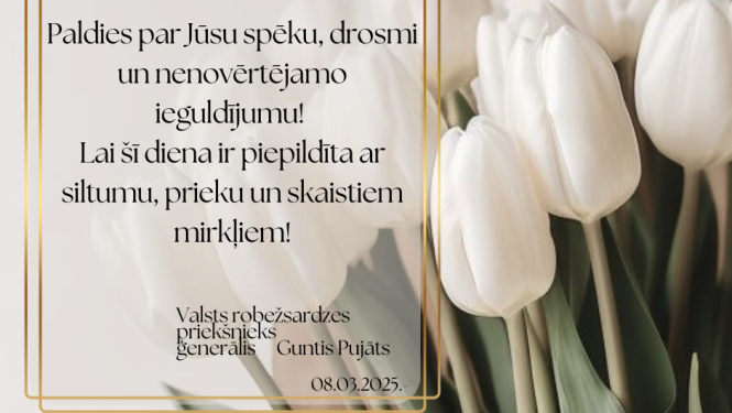 FOTO: Apsveikums ar tulpēm