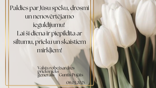 FOTO: Apsveikums ar tulpēm