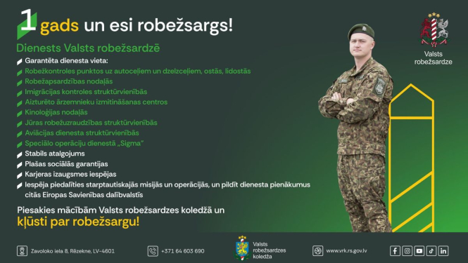 FOTO: Plakāts viens gads un esi robežsargs