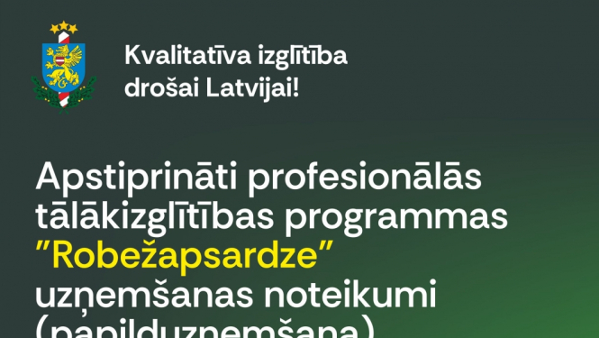 FOTO: VRK uzņemšanas plakāts