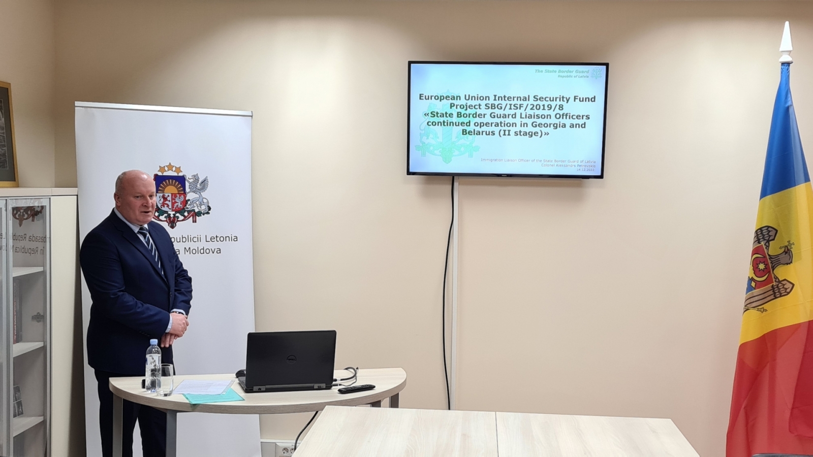 Valsts robežsardzes sakaru virsnieka aktivitātes Moldovas Republikā, Kišiņevā projekta Nr. VRS/IDF/2019/8 „Valsts robežsardzes sakaru virsnieku darbības turpināšana Gruzijā, Moldovā, Ukrainā un Baltkrievijā (2. posms)” ietvaros.