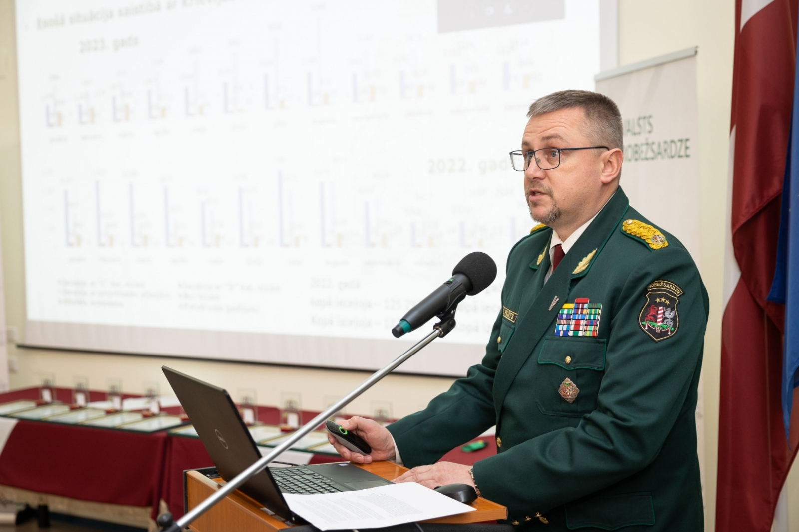 FOTO: Piektdien, 9. februārī, Valsts robežsardzes koledžā notika Valsts robežsardzes 2023. gada darbības rezultātu izvērtēšanas sanāksme