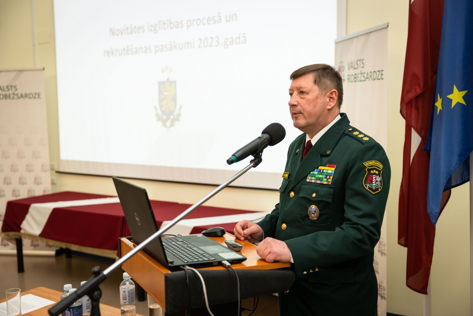 FOTO: Piektdien, 9. februārī, Valsts robežsardzes koledžā notika Valsts robežsardzes 2023. gada darbības rezultātu izvērtēšanas sanāksme