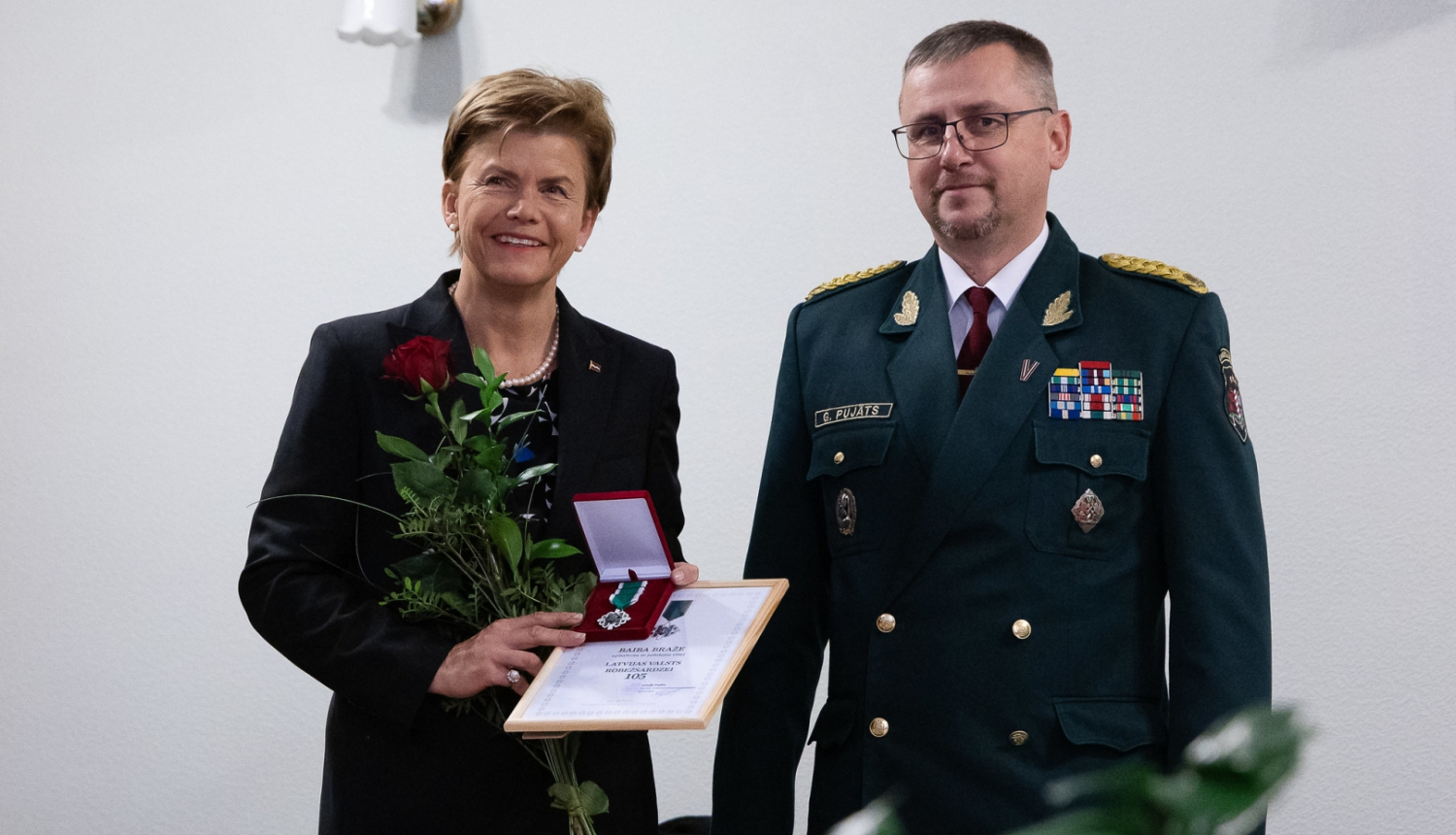 FOTO: Valsts robežsardzes priekšniekS un ārlietu ministre